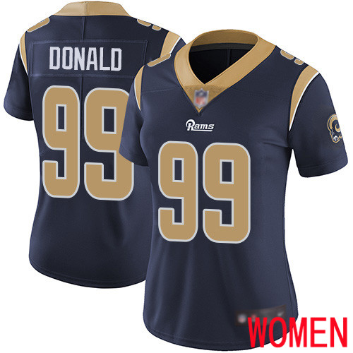 Los Angeles Rams Limited Navy Blue Women Aaron Donald Home Jersey NFL Football #99 Vapor Untouchable->women nfl jersey->Women Jersey